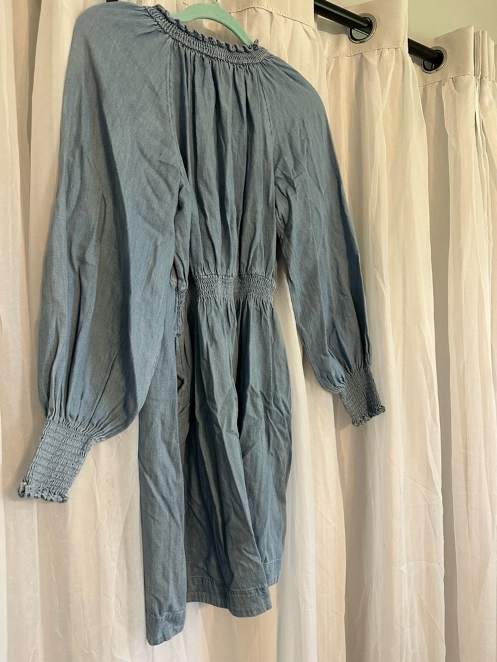 Old Navy Light Blue Cotton Tunic Dress with Pocketa - Picture 9 of 10